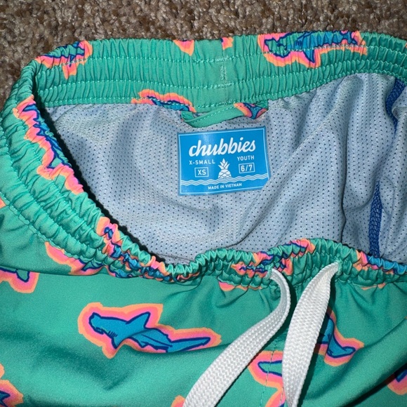 Chubbies Teal Shark Swim Trunks - Picture 3 of 5